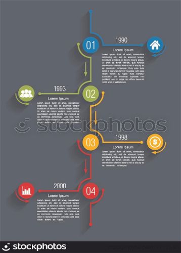 Colorful timeline infographics design template
