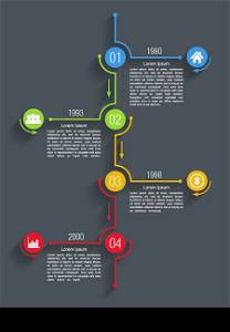 Colorful timeline infographics design template