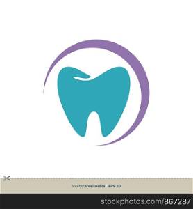 Colorful Tooth Shape Logo Template Illustration Design. Vector EPS 10.