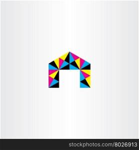 colorful triangle polygon house icon