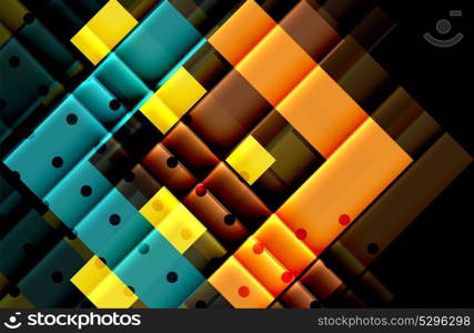 Colorful triangles and arrows on dark background. Colorful triangles and arrows on dark background. Vector illustration