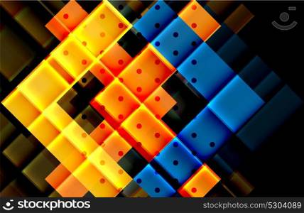 Colorful triangles and arrows on dark background. Colorful triangles and arrows on dark background. Vector illustration