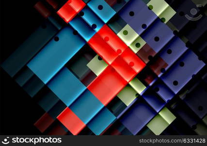 Colorful triangles and arrows on dark background. Colorful triangles and arrows on dark background. Vector illustration