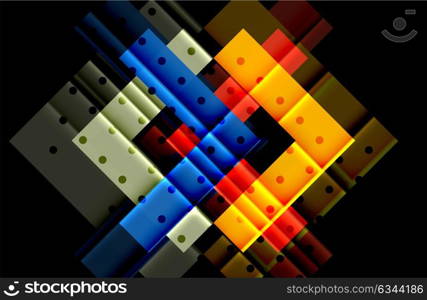 Colorful triangles and arrows on dark background. Colorful triangles and arrows on dark background. Vector illustration