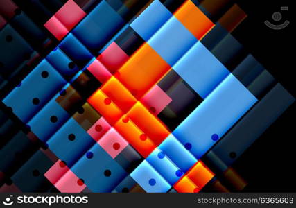 Colorful triangles and arrows on dark background. Colorful triangles and arrows on dark background. Vector illustration