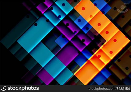 Colorful triangles and arrows on dark background. Colorful triangles and arrows on dark background. Vector illustration