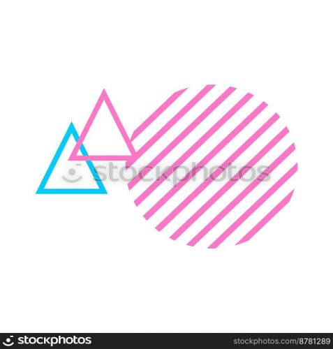 Colorful triangles and circle combination brochure element design. Vector illustration with empty copy space for text. Editable shapes for poster decoration. Creative and customizable frame. Colorful triangles and circle combination brochure element design