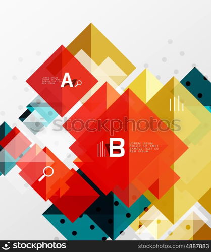 Colorful triangles and squares, banner for infographics