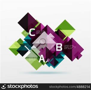 Colorful triangles and squares, banner for infographics