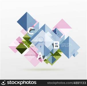 Colorful triangles and squares, banner for infographics