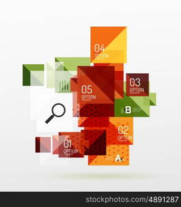 Colorful triangles and squares, banner for infographics