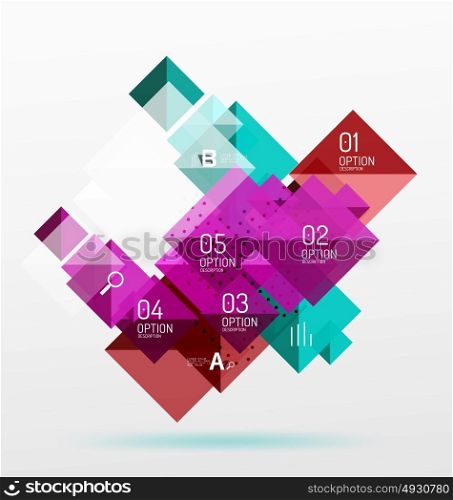 Colorful triangles and squares. Colorful triangles and squares, banner for infographics