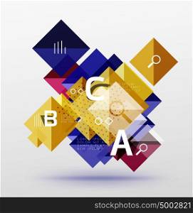 Colorful triangles and squares. Colorful triangles and squares, banner for infographics