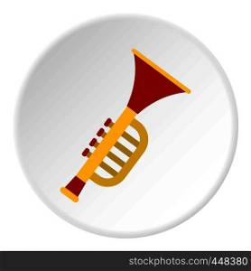 Colorful trumpet toy icon in flat circle isolated vector illustration for web. Colorful trumpet toy icon circle