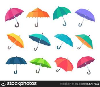 Colorful umbrella icon for rain protection open sun umbrella simple style
