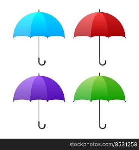 Colorful umbrella icon in flat design. Vector illustration. Colorful umbrella icon in flat design. Vector illustration.