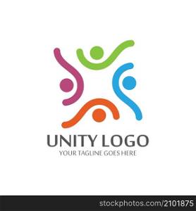 colorful unity concept logo icon vector template