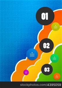 Colorful vector cloud steps banner