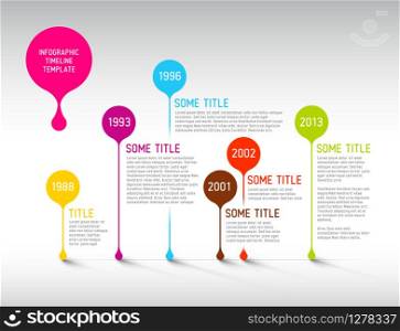 Colorful Vector Infographic timeline report template with bubbles