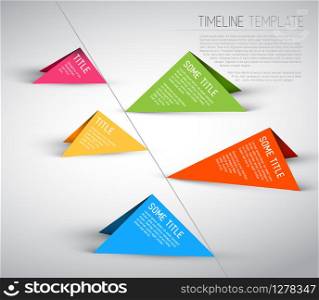 Colorful Vector Infographic timeline report template with triangles