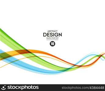 Colorful vector lines. Abstract background. Colorful vector wavy lines. Abstract background. Green and orange smoke wave. Transparent waved lines