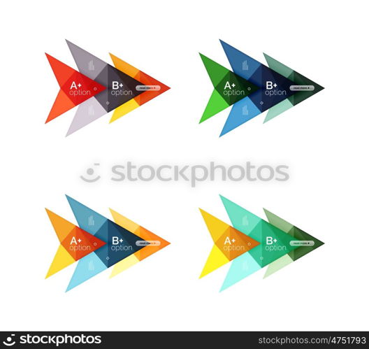 Colorful vector option banner arrow templates, infographic backgrounds set for workflow layout, diagram, number options or web design