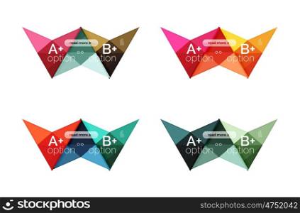 Colorful vector option banner arrow templates, infographic backgrounds set for workflow layout, diagram, number options or web design