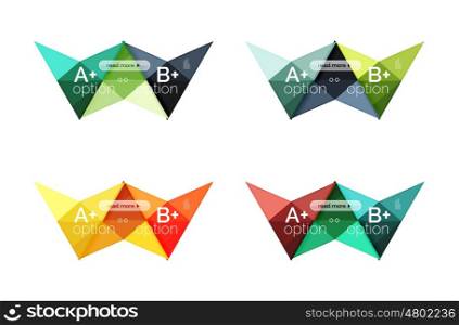 Colorful vector option banner arrow templates, infographic backgrounds set for workflow layout, diagram, number options or web design