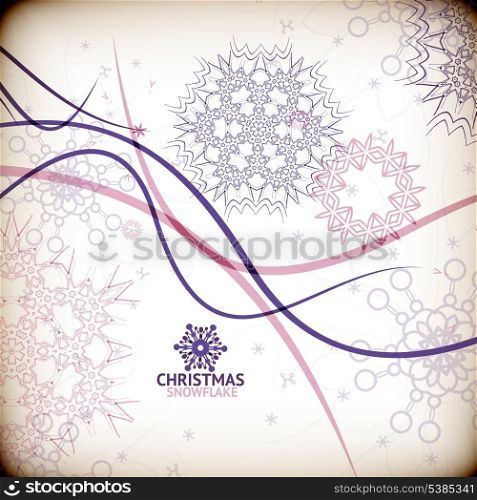 Colorful vintage snowflake swirls / Christmas card