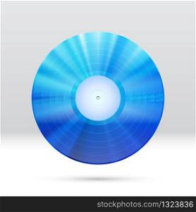 Colorful vinyl disc 12 inch LP record with shiny grooves