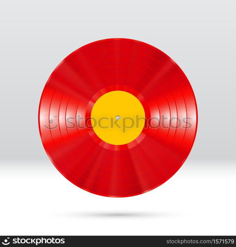 Colorful vinyl disc 12 inch LP record with shiny grooves