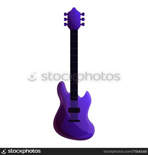 Colorful violet guitar icon. Cartoon of colorful violet guitar vector icon for web design isolated on white background. Colorful violet guitar icon, cartoon style
