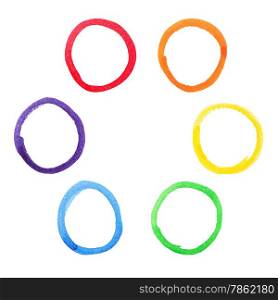 Colorful watercolor circles set