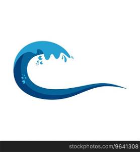 Colorful wave shape logo template Royalty Free Vector Image