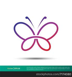 Colorful Wings Beauty Butterfly Vector Logo Template Illustration Design EPS 10.