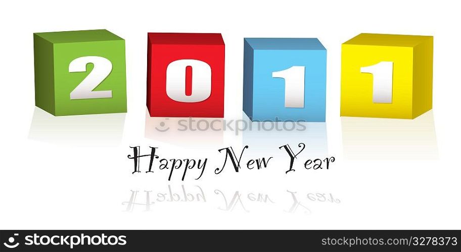 Colorful wooden blocks with the new year date 2011