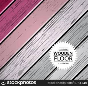 Colorful wooden vector background. Colorful vintage wooden floor. Vector background illustration