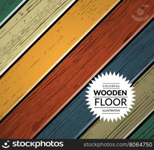 Colorful wooden vector background. Colorful vintage wooden floor. Vector background illustration