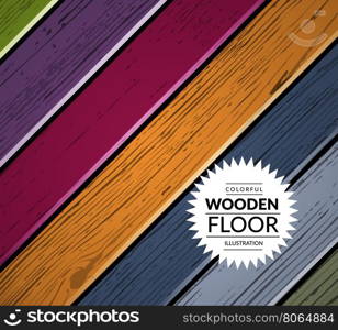 Colorful wooden vector background. Colorful vintage wooden floor. Vector background illustration