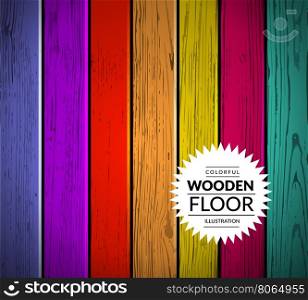 Colorful wooden vector background. Colorful vintage wooden floor. Vector background illustration