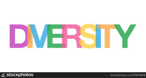 colorful word diversity concept white background vector illustration