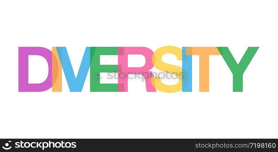 colorful word diversity concept white background vector illustration