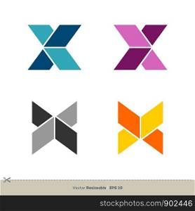 Colorful X Letter Vector Logo Template Illustration Design. Vector EPS 10.