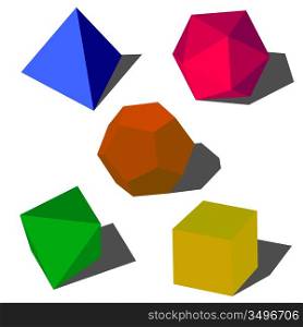 colorfull 3d vector geometric shapes
