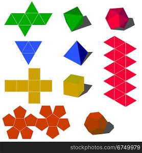 colorfull 3d vector geometric shapes