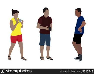 Colorfull Silhouettes of People Vector Illustration. EPS10. Colorfull Silhouettes of People Vector Illustration.