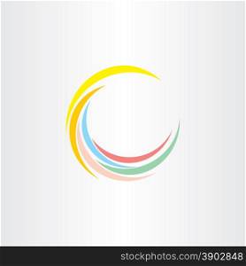colorfull summer wave logo design element