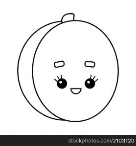 Coloring book for children, Apricot with a cute face