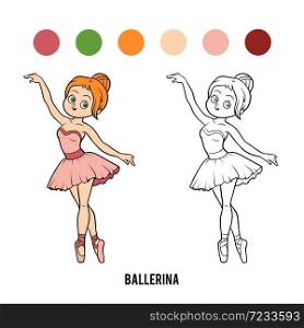 Coloring book for children, Ballerina