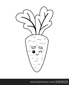 Coloring book for children, Carrot with a cute face